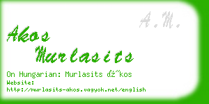 akos murlasits business card